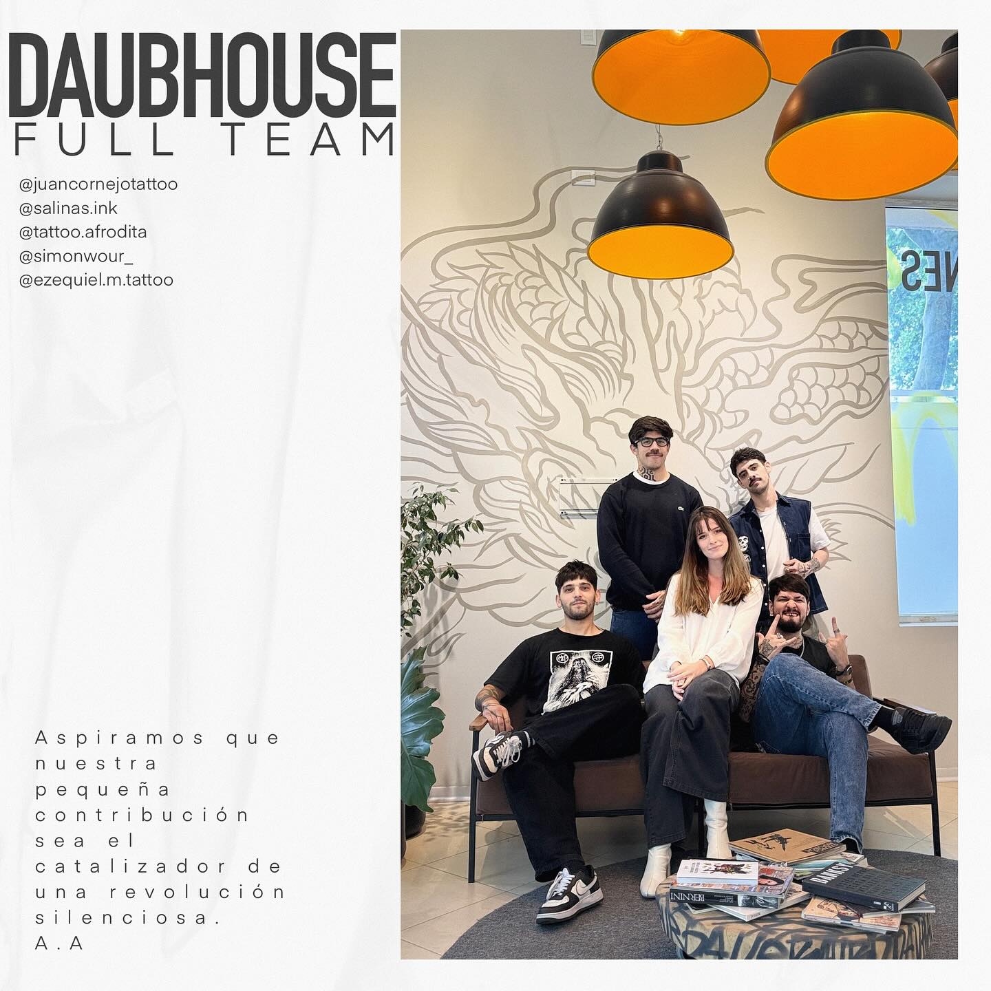 DaubHouse Full Team — los 5 artistas del estudio