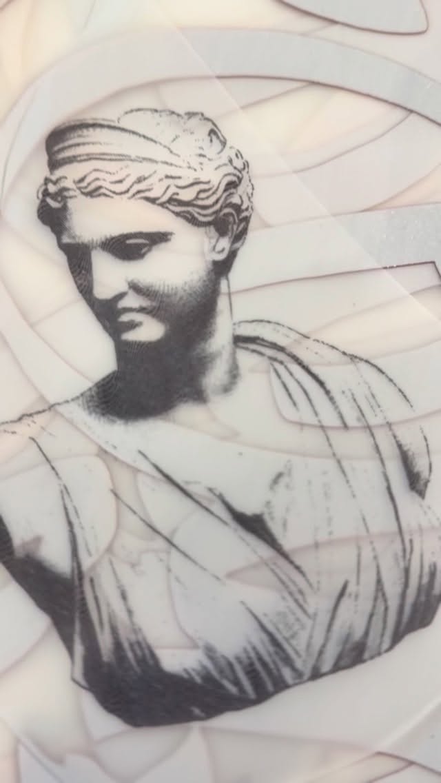 Engraving de estatua clásica